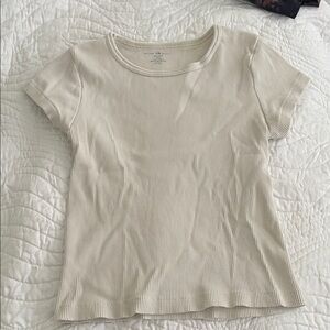 Brandy Melville Beige Ribbed Top